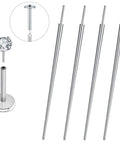 Titanium Threadless Piercing Tapers Kit For Safe Jewelry Changes, G23 Titanium 16G And 18G Sets With Insertion Pins, four stainless tools