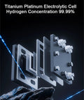 Titanium platinum electrolytic cell with hydrogen concentration 99.99% for high purity hydrogen inhalation machine wellness use