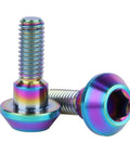 ✝️ UHDFBDHF 6Pcs Titanium Screw Motorcycle Brake Disc Bolt M6 x 20mm for Suzuki Yamaha Brake Disc Bolt Screw (Ranibow) close-up