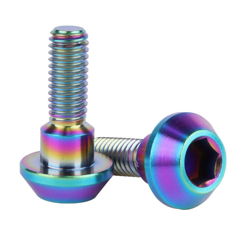✝️ UHDFBDHF 6Pcs Titanium Screw Motorcycle Brake Disc Bolt M6 x 20mm for Suzuki Yamaha Brake Disc Bolt Screw (Ranibow) close-up