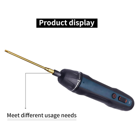 Electric screwdriver with FriHobby 1/4" Drivers 1.27mm Titanium RC Hex Driver Bit Set for RC car repairing, side view