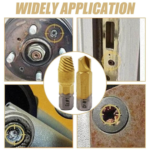 ✝️ Titanium Damaged Screw Extractor Set: 22 PCS Easy Out Screw Extractor Kit, widely applied on various mechanical parts.