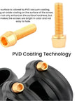 ✝️ SUKOUSRAM 6 PCS Bike Stem Bolts M5*18mm Hex Head Titanium Alloy Screw Bolts for Road Mountain Bicycle Stems, gold color, PVD coating