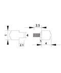 Diagram for ZYAMY 3pcs Thumb Studs, Titanium Screws Replacement Thumb Studs Pocket Blade Screws for 535 Bugout, Blue with measurements.