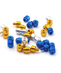 Colorful ZYAMY 3pcs Thumb Studs, Titanium Screws Replacement Thumb Studs Pocket Blade Screws for 535 Bugout, Blue and gold.