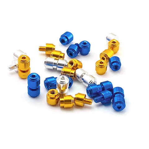 Colorful ZYAMY 3pcs Thumb Studs, Titanium Screws Replacement Thumb Studs Pocket Blade Screws for 535 Bugout, Blue and gold.