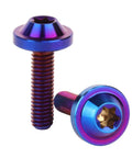 ✝️ UHDFBDHF 4Pcs Titanium Bolt M4x10 15 20mm Button Torx Head Screw for Bicycle Motorcycle (Burnt Blue, M4x15mm) close-up