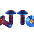 ✝️ UHDFBDHF 4PCS Titanium Bolt M5 M6 12/15/20mm Torx Head Screw for Bicycle Motorcycle (Burnt Blue, M6x15mm)