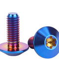 Burnt blue ✝️ UHDFBDHF 4PCS Titanium Bolt M5 M6 12/15/20mm Torx Head Screw for Bicycle Motorcycle, shown with torx head detail.