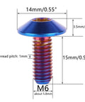 ✝️ UHDFBDHF 4PCS Titanium Bolt M5 M6 12/15/20mm Torx Head Screw for Bicycle Motorcycle (Burnt Blue, M6x15mm)