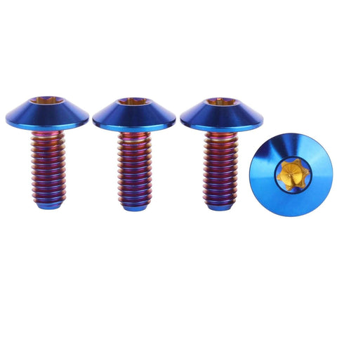✝️ UHDFBDHF 4PCS Titanium Bolt M5 M6 12/15/20mm Torx Head Screw for Bicycle Motorcycle (Burnt Blue, M6x15mm) close-up image