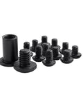 Close-up of 26 pcs titanium Torx screw set for Benchmade 535 Bugout knife, showcasing black hardware components.