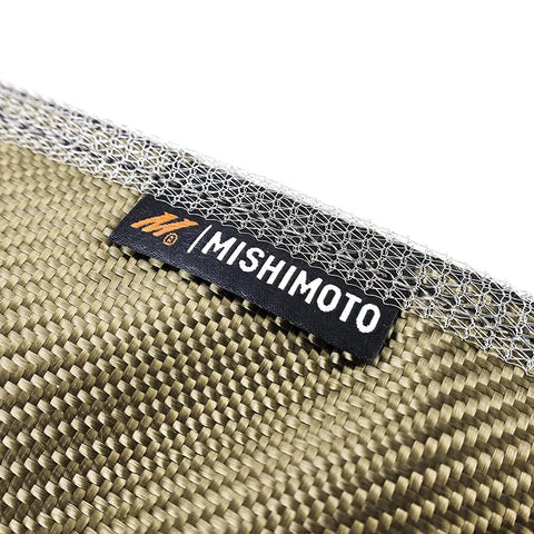 Close-up of Titanium Turbo Blanket for Chevrolet and GMC 6.6L Duramax 2004 to 2016, showing brand label and material texture.