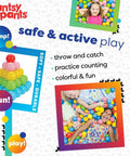 Collage of children playing with 100 Ball Pit Balls, Ball Pit for Toddlers 1-3, featuring 5 vibrant colors and sensory fun illustrations.