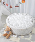 Ball Pit Balls Phthalate Free BPA Free Non-Toxic Crush Proof Play Balls for Toddlers Kids Pool Playhouse (100 Balls-White/Transparent)