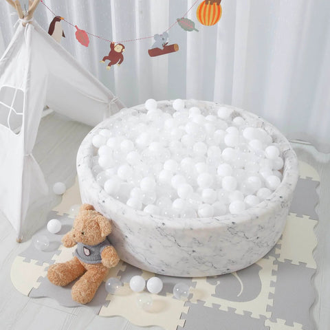 Ball Pit Balls Phthalate Free BPA Free Non-Toxic Crush Proof Play Balls for Toddlers Kids Pool Playhouse (100 Balls-White/Transparent)