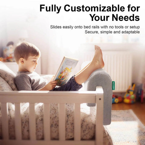 Toddler Bed Rail Bumper Protector With Premium Memory Foam, 27.6 Inch Guard Rail For Loft And Bunk Beds, Soft Gray
