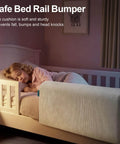 Toddler Bed Rail Bumper Protector With Premium Memory Foam, 27.6 Inch Guard Rail For Loft And Bunk Beds, soft gray cushion