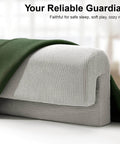 Toddler Bed Rail Bumper Protector with Premium Memory Foam, soft gray anti bump padding for loft and bunk beds.