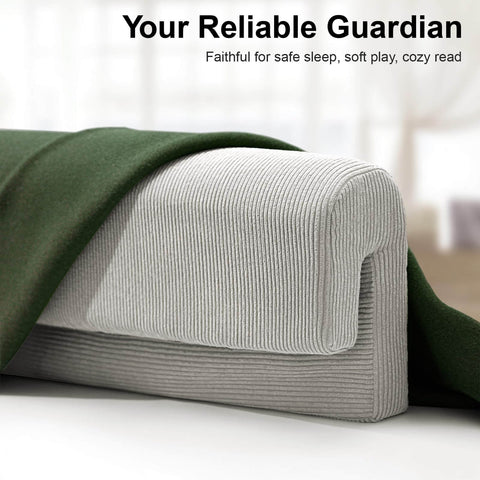 Toddler Bed Rail Bumper Protector with Premium Memory Foam, soft gray anti bump padding for loft and bunk beds.