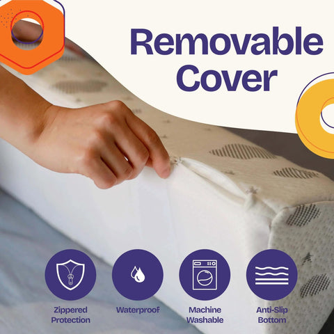52 Inch By 5 Inch Foam Bed Rail For Toddlers With Non Slip Stability And Convex Design removed for maintenance