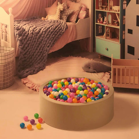 Ball Pit Balls for Toddles Kids Plastic Ballpits Accessories Crush Proof Durable Fun Shape Play Baby Bath Toys,2.15inch 100count Mix Color in kid's room.