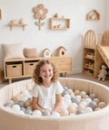 Child playing with Ball Pit Balls for Toddlers Kids Plastic Balls for Ball-Pit Playpen Pool Baby Play Pastel BPA-Free Non Toxic