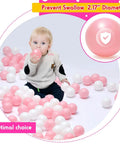 Child playing with 100 Ball Pit Balls for Kids, Plastic Balls for Ball Pit, Play Balls for Toddlers Babies, pink and white balls