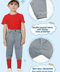Knicker Style Toddler And Youth Baseball Pants For Boys And Girls with belt loops and knee-length elastic hem, shown on young boy.