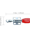 4 Piece Toggle Clamp Set 60 Lbs Holding Capacity 27 Kg 201A Horizontal Quick Release Antislip Hand Tools XRPAOWA Silver Red dimensions