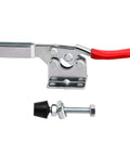 Heavy Duty 12 Pack 201B Toggle Clamps For Woodworking, red handle, galvanized iron, 198 lb capacity, quick-release horizontal hand tool clamp