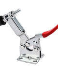 Heavy Duty 12 Pack 201B Toggle Clamps For Woodworking, galvanized iron quick release clamp, red antislip handle, side view