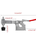 Toggle Clamp Hold Down 220 Lbs 4 Pack Antislip Horizontal Quick Release Carbon Steel Zinc Plated side view with measurements