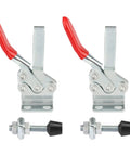 Heavy Duty 8 Pack 500lbs Holding Capacity 225D Toggle Clamps With Quick Release For Woodworking Welding Drill Press And Mechanical Built To Handle Tough Jobs In The Shop With Smooth Action Durable Steel Construction The Quick Grip By Genhakon shown in front view
