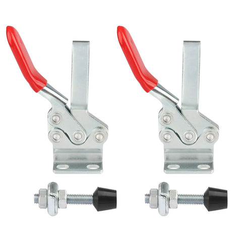 Heavy Duty 8 Pack 500lbs Holding Capacity 225D Toggle Clamps With Quick Release For Woodworking Welding Drill Press And Mechanical Built To Handle Tough Jobs In The Shop With Smooth Action Durable Steel Construction The Quick Grip By Genhakon shown in front view