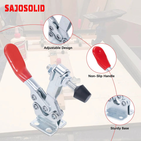 Heavy Duty Hold Down Toggle Clamp For Woodworking And Metalworking 500 Lb Capacity With Quick Release Antislip 225D Horizontal Clamp