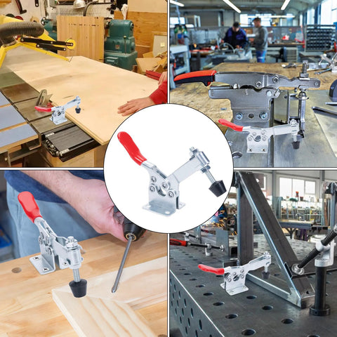 Heavy Duty Hold Down Toggle Clamp For Woodworking And Metalworking 500 lb Capacity With Quick Release Antislip 225D Horizontal Clamp