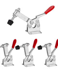 Toggle Clamp Hold Down 220 Lbs 4 Pack Antislip Horizontal Quick Release Carbon Steel Zinc Plated with red vinyl handle