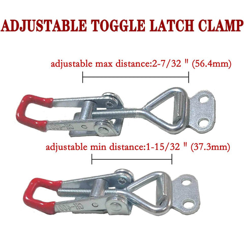 Heavy Duty Toggle Clamp Latch 4001 Style With 150 Kg 330 Lb Holding Capacity Adjustable Pull Action Latch Hardware For Smoker Lids Toolbox Case And Trunk Applications Four Inch Silver