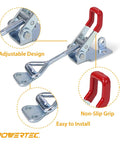 4 Pack Heavy Duty Toggle Clamp Set With 400 Lb Holding Capacity And Adjustable Pull Action Latch 4002 by Powertec, showing adjustable design and non-slip grip.