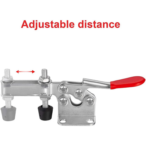 Heavy Duty Toggle Clamp 225D 500 Lb Holding Capacity Quick Release Horizontal Hold Down Clamp showing adjustable distance