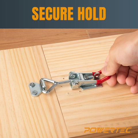 4 Pack Heavy Duty Toggle Clamp Set With 400 Lb Holding Capacity And Adjustable Pull Action Latch 4002 by Powertec on wood