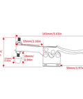 Diagram of Beefed Up 10 Pack Hold Down Toggle Clamps with measurements for woodworking and CNC workholding.