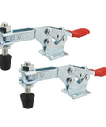 Two Pack Toggle Clamp Kit With 500 Lbs Holding Capacity, 225D Quick Release Horizontal Clamps With Antislip Rubber Tips
