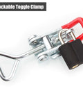 Heavy Duty Adjustable Toggle Clamp Latch Set With Locking Feature Supports 551 Lbs Hold Stainless Steel 6 Pack