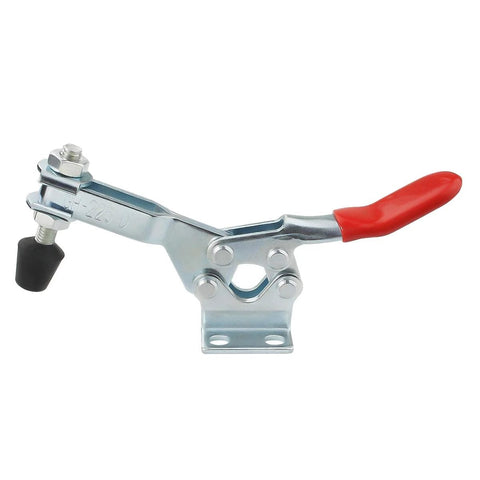 Front view of Two Pack Toggle Clamp Kit With 500 Lbs Holding Capacity, with antislip rubber tips, for woodworking and welding use.