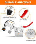 Close-up of Four Pack Toggle Clamps Beefy 220 Lbs Hold Down Quick Release Horizontal Clamps 201B with red vinyl handle and rubber tip.