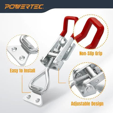 Heavy Duty Toggle Clamp Latch Set 4 Pack With 1320 Lbs Holding Capacity And Adjustable Quick Release Pull Action Lock Hole