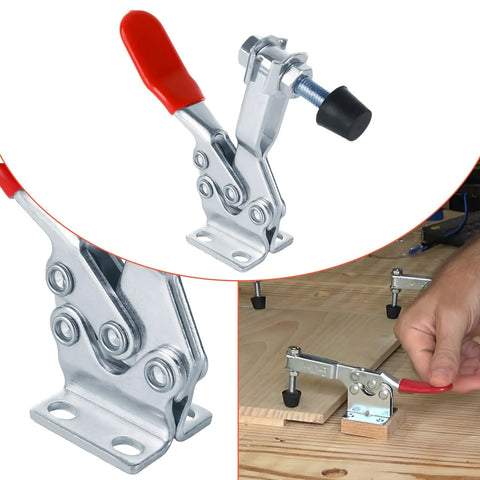 8 Pack Toggle Clamps With 500 Lb Holding Capacity And 225D Quick Release, shown in use on woodworking project