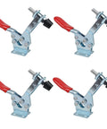 Heavy Duty Four Pack Quick Release Toggle Clamp Set With Rubber Pressure Tip 198 Lb Holding Capacity For Woodworking Jigs And Fixtures Made From Cold Rolled Steel Zinc Plated For Corrosion Resistance ETING GH 225 D